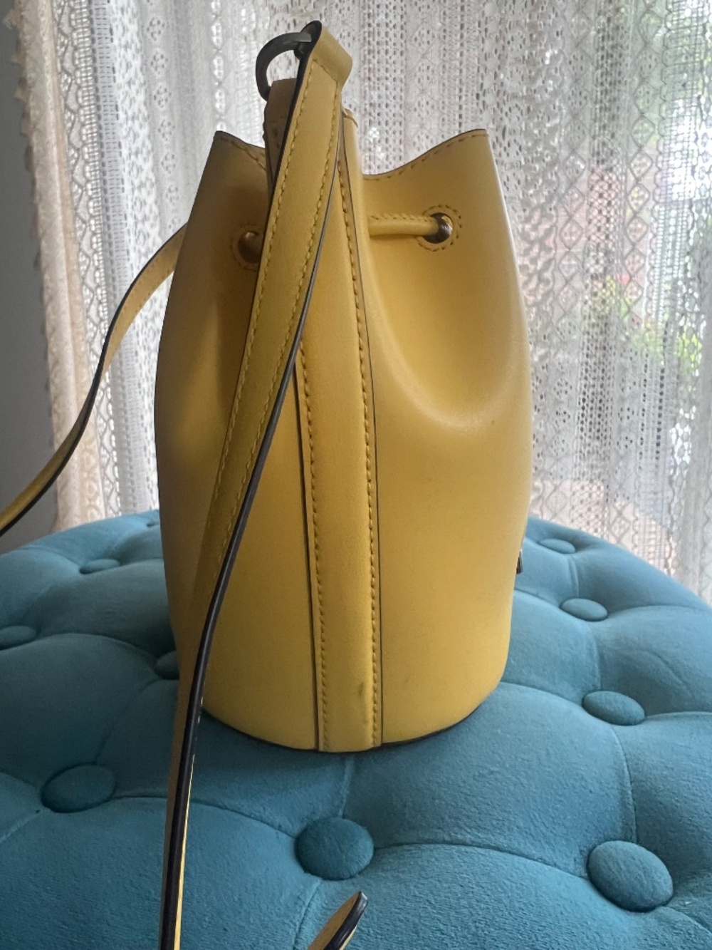 Ralph Lauren Leather drawstring bucket crossbody bag - Picture 9 of 13